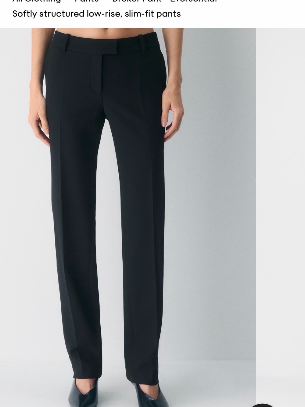 Aritzia Straight-Leg Dress Pants — Black